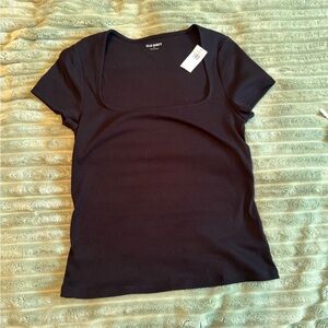 Old Navy Black Square-Neck Short Sleeve Tee